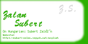 zalan subert business card